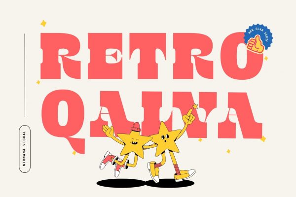 Retro Qalva - Branding Logo Font