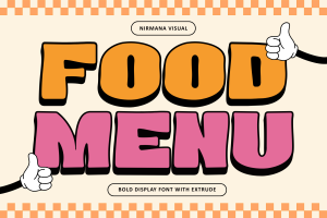 Food Menu - Bold Extrude Font