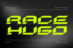 Race Hugo - Cyberpunk Logo Font