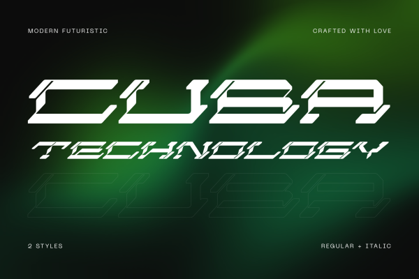 Cuba Technology - Cyberpunk Logo Font