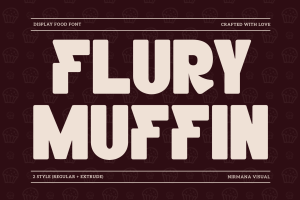 Flury Muffin - Food Logo Font