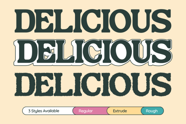 Bushi Retro - Food Logo Extrude Font - Image 14