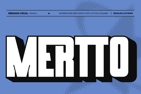 Mertto Modern - Bold Extrude Logo Font