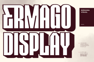 Ermago Display - Modern Extrude Logo Font