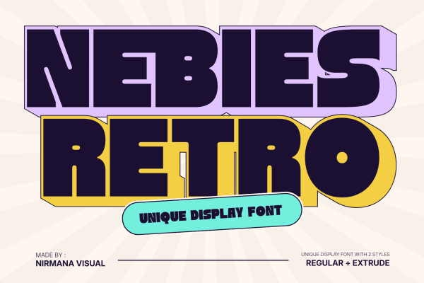 Nebies Retro - Bold Extrude Food Font